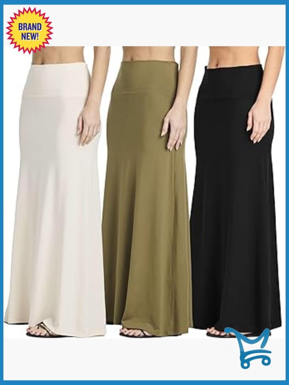 3-Pack Ultra-Soft Flowy Maxi High Waisted Long Skirts Plus Size